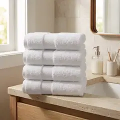 CANNON - 4 Toallas De Manos Blancas Premium Algodón 85x42 Cms