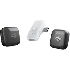 DJI - Mic Mini (2 TX + 1 Mobile RX), micrófono inalámbrico para Android/iPhone con puerto Usb-C