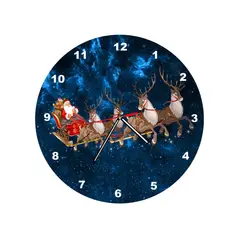 GENERICO - Reloj de Navidad Redondo Imagen Digital y Madera MDF P5