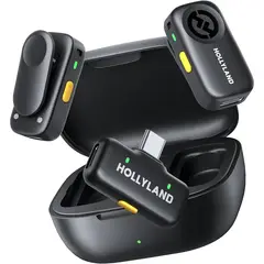 HOLLYLAND - Micrófono Inalámbrico LARK A2 (2TX + 1RX + Charging Case) – con AI Auto-Limit