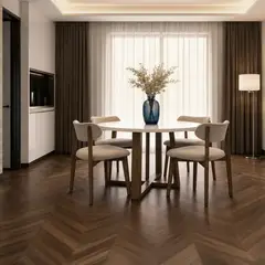 HOGAR VENECIA - Juego de Comedor Mesa Maine Redonda + Sillas Saudi X4