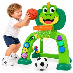 GENERICO - JUGUETE DEPORTIVO 2 EN 1 BALONCESTO FUTBOL INFANTIL