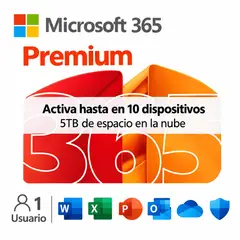 MICROSOFT - Office 365 - 5tb En Espacio Activacion De 10 Dispositivos 15 meses