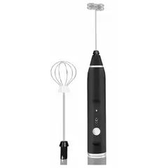 GENERICO - Espumador de Leche Eléctrico Recargable USB 2 en 1 Negro