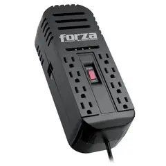 FORZA - Regulador de Voltaje FVR-2201 AVR 2200VA 1100W 115V 8 Tomas NEMA Proteccion Brownout Negro