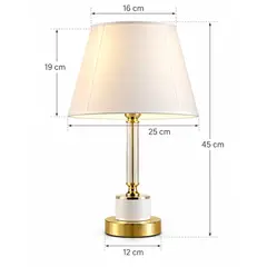 GENERAL - KW8011- B -LAMPARA DE MESA PERLA ESTRUCTURA METALIZA Y ACRILICO
