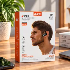 MTF - Audífonos Deportivos M-50 Bluetooth 5.2 IPX5 Open Ear Conducción Ósea