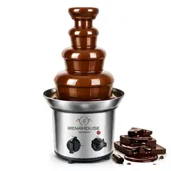 RENAHOUSE - Fuente De Chocolate 4 Niveles En Acero Inoxidable 110V