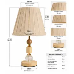GENERAL - W-03 LAMPARA DE MESA -PANTALLA BEIGE