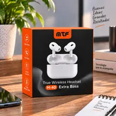 MTF - Audífonos Bluetooth M-40 TWS Extra Bass Control Táctil Manos Libres