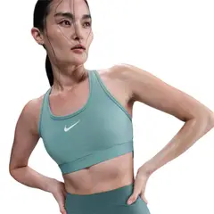 NIKE - Top Swoosh Medium Support Mujer-Verde