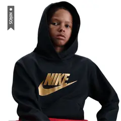 NIKE - Hoodie Sportswear Club Fleece Niño-Negro