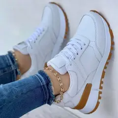 HACHE SHOES - Tenis Blanco Dama Zapatillas Zapatos Mujer Lindos Moda Cómodos