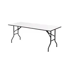 GENERICO - Mesa Plegable Multiuso Estructura Metálica Oficina Eventos 180 Cms x 60 Cms