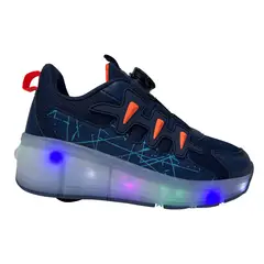 PRICE SHOES - Tenis Patin con Luces para Niños 944MIGUELANGELNEGRO