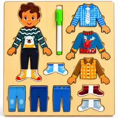GENERICO - JUEGO ENTRETENIDO PARA NIÑOS/ TABLA DE VESTIR PARA ENCAJAR.