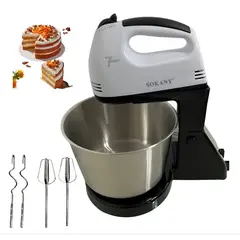 GENERICO - Batidora de pie Sokany SK-6620 7 velocidades 250W blanco con bowl metálico