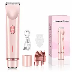 AMERICAN GENERICS - Afeitadora Eléctrica Mujer SS-822 Doble Cabezal Recargable