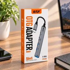 MTF - Adaptador USB-C MT-140 5 en 1 3 USB-A + 2 USB-C PD 100W OTG