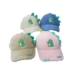 GENERICO - Gorra Infantil de Peluche Diseño Dinosaurio en Tonos Pastel
