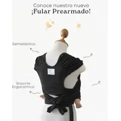 GENERICO - Fular y Porta Bebe -PREARMADO -Negro ajustable