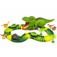 GENERICO - Pista Dinosaurio Flexible 101 Piezas Con Carros