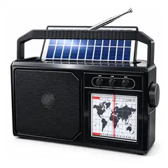 GENERICO - Radio solar portatil KTF-1651 AM/FM 8 bandas Usb y Micro SD