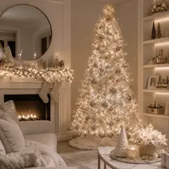 EVERGREEN - Árbol de navidad 210 cm Blanco de 900 ramas