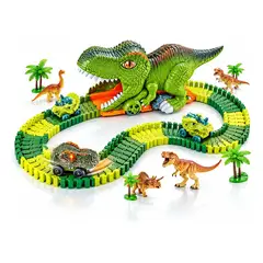 GENERICO - Pista Dinosaurio Flexible 101 Piezas Con 3 Carros