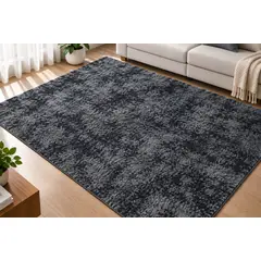 CHINA - Tapete Alfombra Decorativa 150 x 100 cm Suave para Sala, Habitación y Hogar-NEGRA