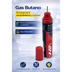 GENERICO - Gas Butano Repuesto para Encendedores y Sopletes Recarga Universal 18 ml