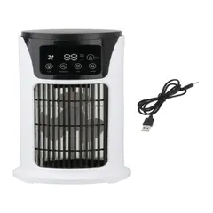 GENERICO - Mini Enfriador de Aire y Ventilador Portátil USB con Pantalla Digital
