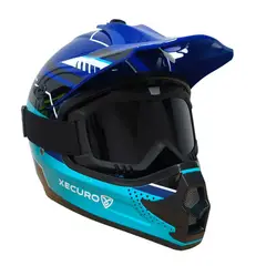 XECURO - Casco Cross XR-003 DOT Flex Azul Brillo XM