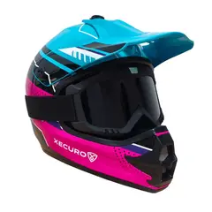 XECURO - Casco Cross XR-003 DOT Flex Morado Brillo XM