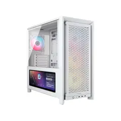 CORSAIR - Chasis Gamer FRAME 4000D LCD RS Blanco de Calidad Premium con Pantalla Digital