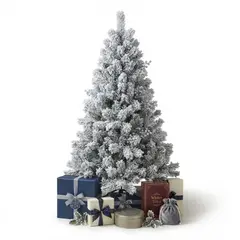 SUBE - Arbol De Navidad Nevado Artificial 2,10 Cm Pino Artificial Verde