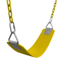 EVOLUTION FITNESS - Asiento Columpio basico Amarillo Con 2 Cadenas Encauchetadas 1.5m