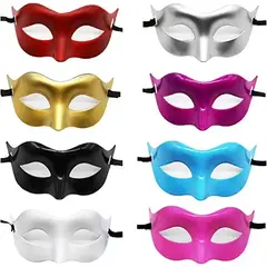 GENERICO - Antifaz Carnaval Plastico X12 Negro Oro Plata Fiesta Mayoreo