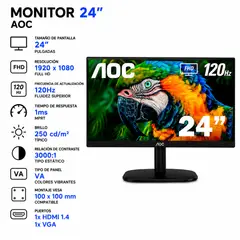 AOC - Monitor 24B35H3 24 Pulgadas Full HD 120Hz