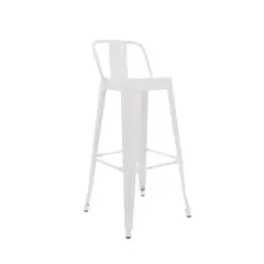 ZER - SILLA DE BAR TOLIX SANTANDER BLANCA METÁLICA 94CM INDUSTRIAL CON RESPALDO APOYAPIÉS PARA BARRA RESTA
