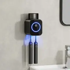 GENERICO - Esterilizador UV Dual y Secador Térmico de Cepillos con Vaso Pared Adhesivo