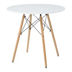 AKIVOY - Mesa Eames Redonda Blanca en madera