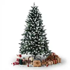 SUBE - Arbol De Navidad Artificial 2,10 Cm Con Efecto Nieve Verde