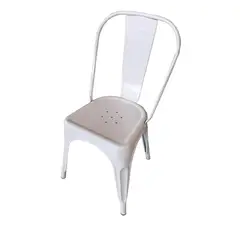 GENERICO - Silla Tolix Metálica Brillante Blanca