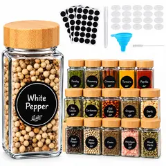 ONE PIXEL - Recipientes Para Especias Con Accesorios Frascos En Vidrio Resistentes Condimenteros X24 Piezas