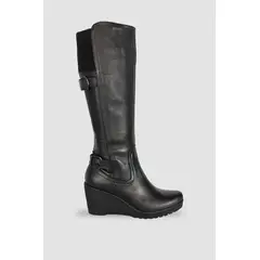 SANTORINI - BOTAS PARA MUJER SILUETA CUERO NEGRO