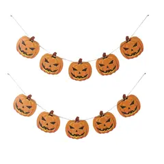 GENERICO - Banderin Guirnalda Calabaza x 10 Pcs En Papel
