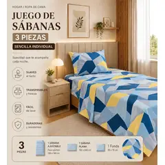 GENERICO - Juego de Sábanas Sensación Algodón Suave y Resistente