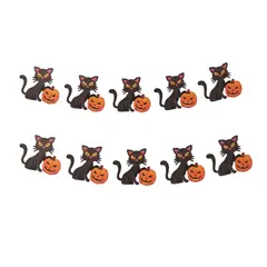 GENERAL - Banderin Guirnalda Halloween Gatitco con calabaza x 10 Piezas en Papel