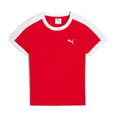 PUMA - Camisa Deportiva Original T7 Slim Tee W Rojo Para Mujer
